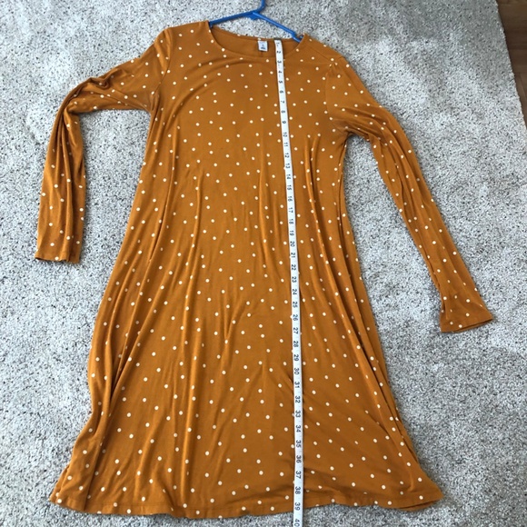 Old Navy Swing Dress - Mustard Yellow w/ Polka Dots - M - Picture 4 of 5